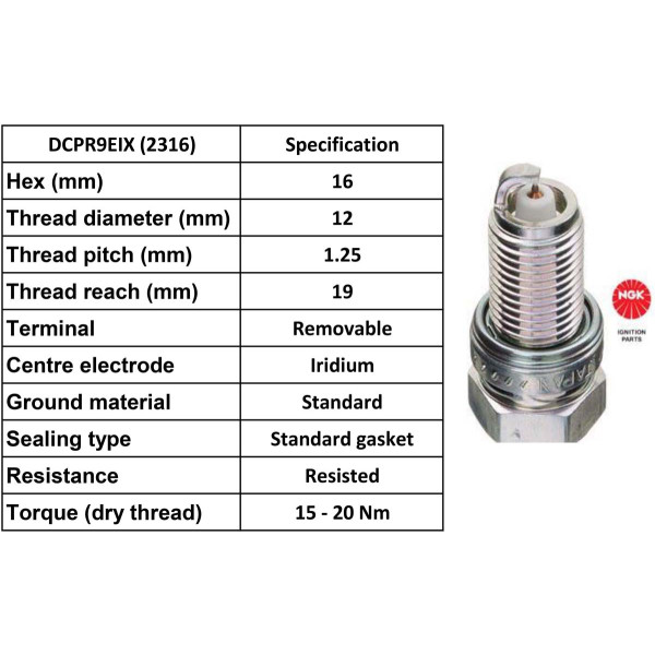 NGK NGK Spark Plug DCPR9EIX Iridium Plugs [Box 4]